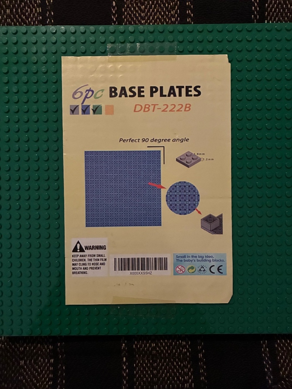 Baseplates Lot 6 Plastic Green/Blue/Gray For LEGO Construction